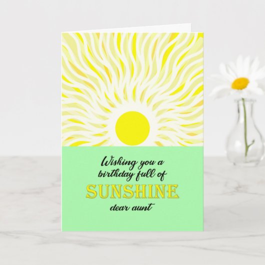 Tante Birthday Bright Sunshine Kaart (Kleine Plant)