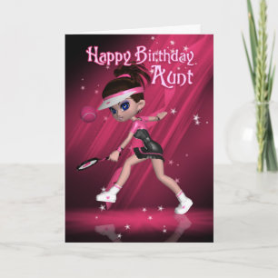 tante Birthday Card - Tennis Kaart