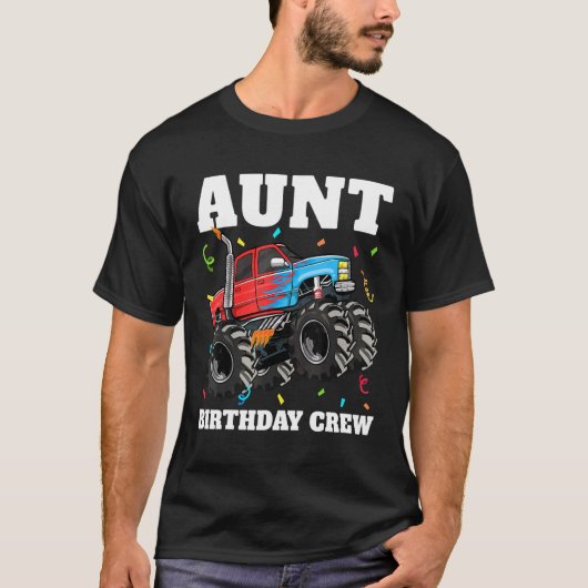 Tante Birthday Crester Monster Truck Theme Birthda T-shirt (Voorkant)