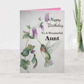 Tante Birthday Hummingbird Garden Kaart (Voorkant)