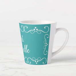 Tante Blauwgroen Typografie Naam Koffie Mok