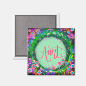 Tante  Bloemen Groene Inspirivity Magnet (Voorkant / Achterkant)