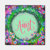 Tante  Bloemen Groene Inspirivity Magnet (Voorkant)