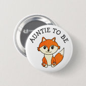 Tante bosdieren Fox Baby shower Ronde Button 5,7 Cm (Voorkant /achterkant)