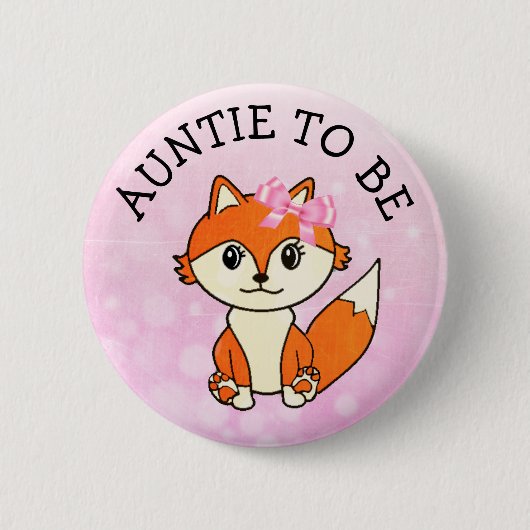Tante bosdieren Fox Baby shower Ronde Button 5,7 Cm (Voorkant)