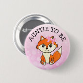 Tante bosdieren Fox Baby shower Ronde Button 5,7 Cm (Voorkant /achterkant)