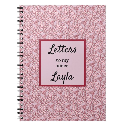 Tante brieven aan mijn nichtroze Abstract Notitieb Notitieboek (Voorkant)