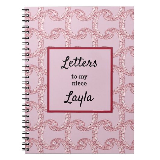 Tante brieven aan mijn nichtroze Abstract Notitieb Notitieboek (Voorkant)