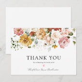 Tante bruiloftsfeest bedanken met vintage bloemen bedankkaart (Voorkant / Achterkant)