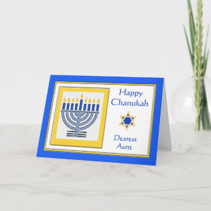 Tante Chanukah Hedendaags Menorah Kaart