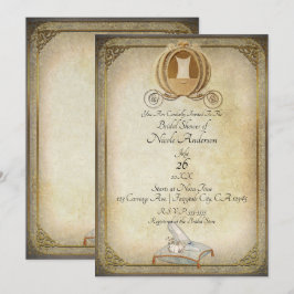 Tante Cinderella Koets Slaapzak Bruidsdouche Kaart