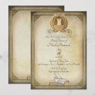 Tante Cinderella Koets Slaapzak Bruidsdouche Kaart