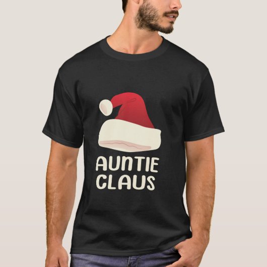 Tante Claus Kerstman Matching Pyjama Tante T-shirt (Voorkant)
