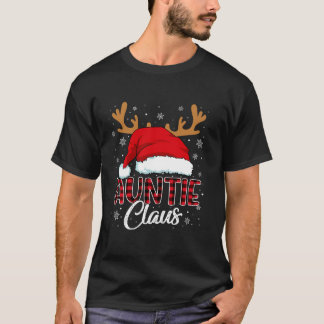 Tante Claus Santa Hat Rendier Red Plaid Matching T-shirt