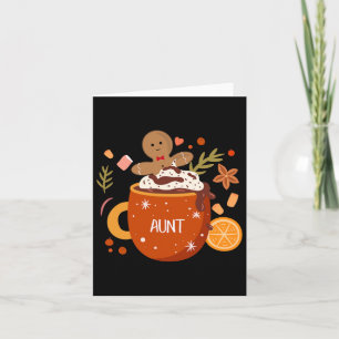 Tante Cocoa Gingersnap Koek Hot Chocolate Kerstmis Kaart