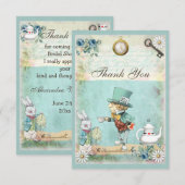 Tante Dank je Wel Wonderland Bruidsfeestje Bedankkaart (Voorkant / Achterkant)