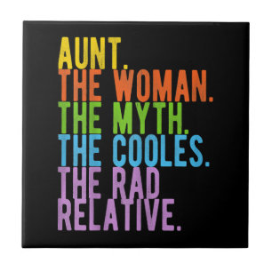 Tante de vrouw de mythe de koudste cadeau tegeltje