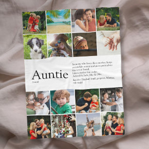 Tante Definitie Citaat Foto Collage Fleece Deken