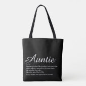 Tante Definitie Citaat Script Zwart en Wit Tote Bag (Achterkant)