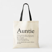 Tante Definitie Citaat Zwart en Wit Tote Bag (Achterkant)
