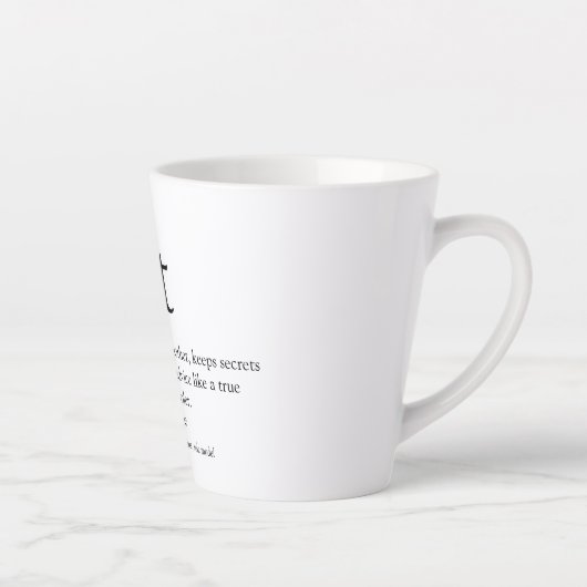 Tante Definitie Spreuk Zwart en Wit Latte Mok (Rechts)