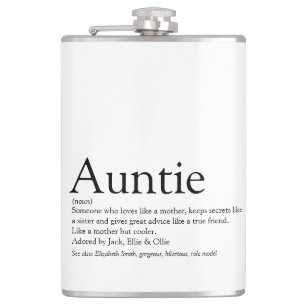 Tante Definitie Zeggen Leuk Zwart en Wit Heupfles
