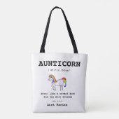 Tante Definition Aunticorn Unicorn Tote Bag (Achterkant)
