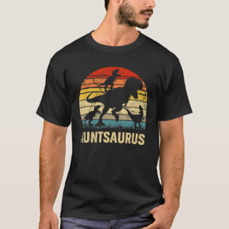 Tante Dinosaur Auntsaurus 3 Drie Kinder kerstmanne T-shirt