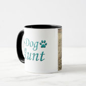 Tante Dog tante Blauwgroen Typografie Foto Mok (Voorkant links)