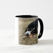 Tante Dog tante Blauwgroen Typografie Foto Mok (Voorkant rechts)