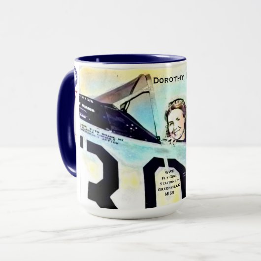 Tante Dot Ferguson WASP-piloot te groot Mok (Voorkant links)