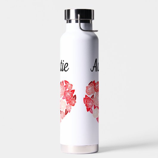Tante drink tumbler met bloemenhart waterfles (Links)