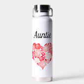 Tante drink tumbler met bloemenhart waterfles (Achterkant)