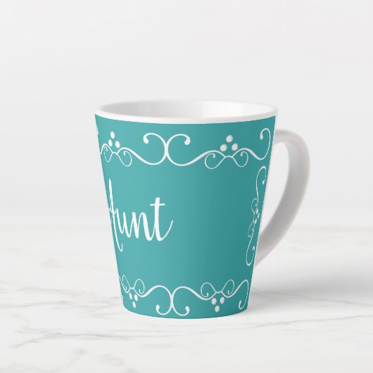 Tante Elegant Typography Cute Gift Coffee Latte Mok (Rechterhoek)