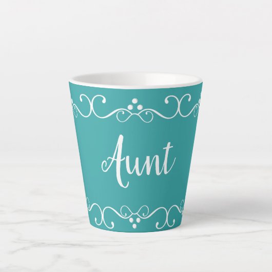 Tante Elegant Typography Cute Gift Coffee Latte Mok (Voorkant)