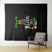 tante elf familie bijpassende kerstgroep wandkleed (In Situ (horizontaal))