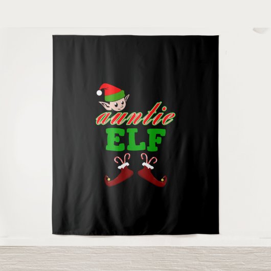 Tante Elf kerstcadeau Wandkleed (Voorkant)