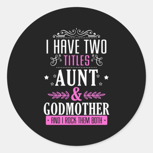 Tante en Godmoeder Ronde Sticker (Voorkant)