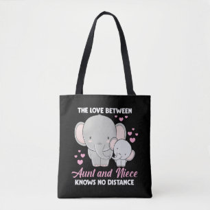 Tante en nicht Love Auntie Family Elephant Hearts Tote Bag