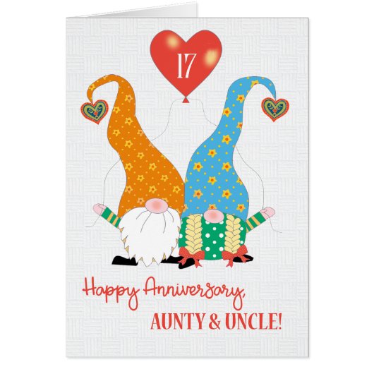 Tante en oom Custom Year Jubileum met Gnomen (Voorkant)