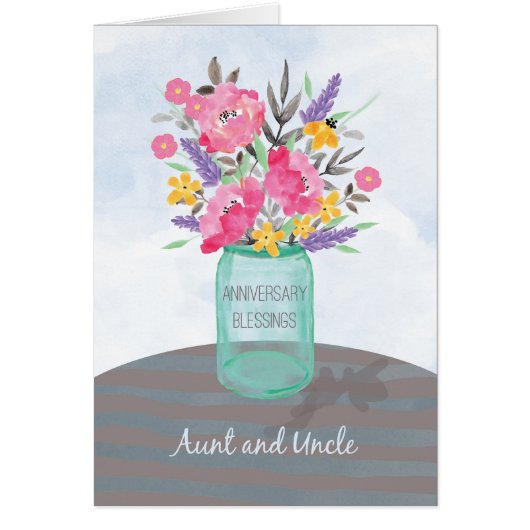 Tante en oom Jubileum Blessings Jar Vase (Voorkant)