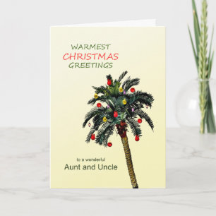 Tante en oom Kerstmis Palm Tree Holiday Card Feestdagen Kaart