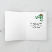 Tante en oom Kerstvreugde Holly en Mistletoe Kaart (Binnen)