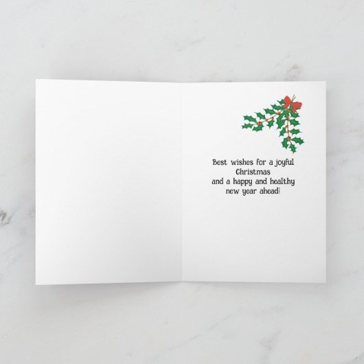 Tante en oom Kerstvreugde Holly en Mistletoe Kaart (Binnen)