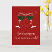 Tante en oom Valentijnsdag Funny Wine Kaart (Gele Bloem)