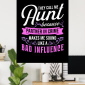 Tante en slechte invloed poster (Thuiskantoor)