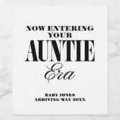 Tante Era Zwangerschap Aankondiging Wijn Labels Etiket (Enkel label)