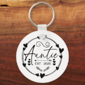 Tante Est 2024 Zwangerschapsaankondiging Tante Fun Sleutelhanger (Voorkant)