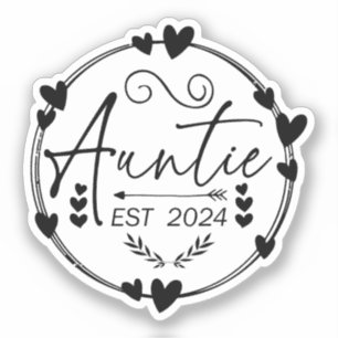 Tante Est 2024 Zwangerschapsaankondiging Tante Fun Sticker