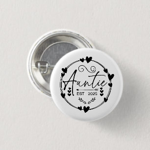 Tante Est 2025 Zwangerschapsaankondiging Tante Fun Ronde Button 3,2 Cm